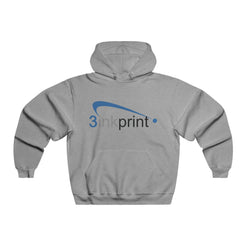 Premium Grey White Hoodie — Men's Branded Graphic Sweatshirt